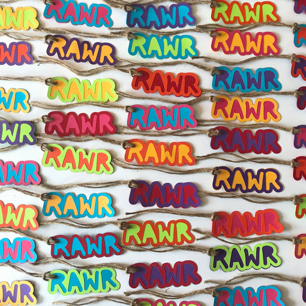 RAWR gift tags