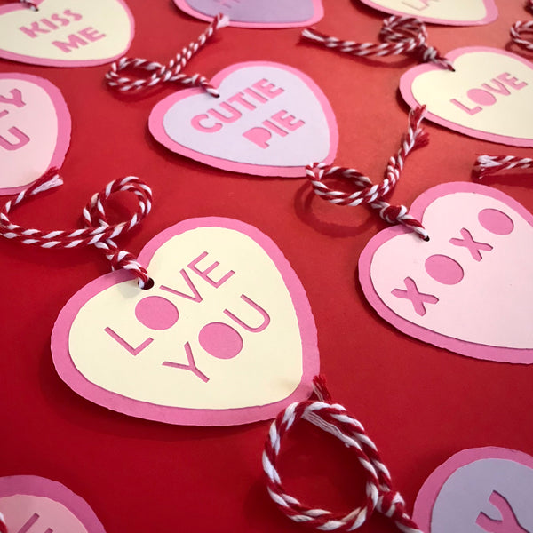 Candy Heart Valentines / Candy Heart Gift Tags
