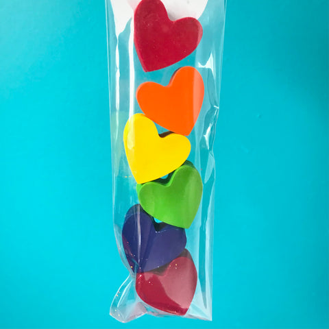 Rainbow Heart Crayons - 6 Pack